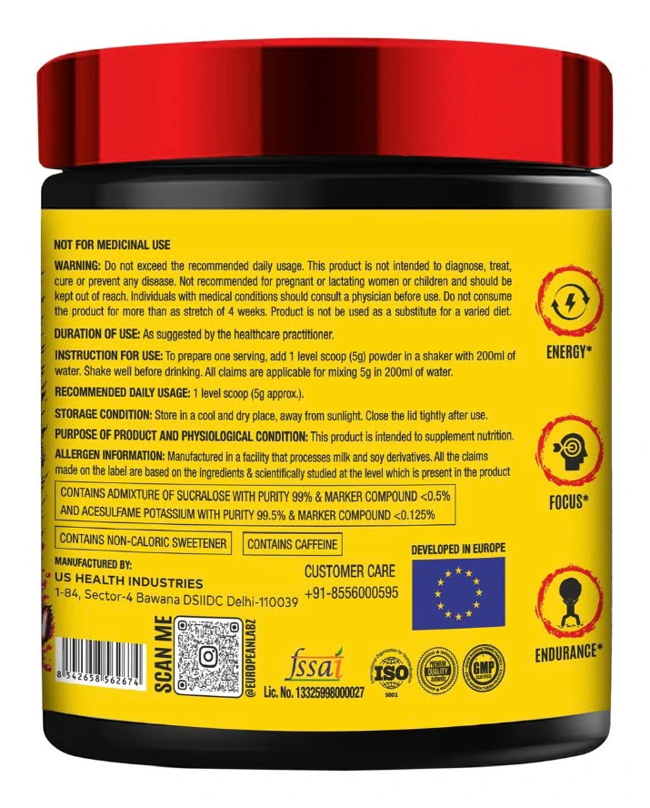 TUSKER PRE product directions label
